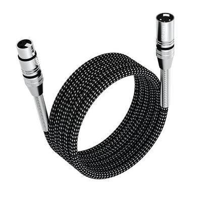 FIBBR XLR Cable 6ft/2M, Microphone Cable Nylon Braided XLR Male to Female Heavy Duty Balanced Microphone Cord Compatible with Preamps/Speaker Systems and More