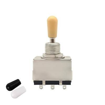 FLEOR 3 Way Toggle Switch Enclosed Pickup Selector with 3pcs Plastic Tips for LP Style Electric Guitar Part