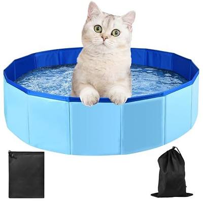 Enenes Foldable Dog Pool 24x8 Inch Portable PVC Pet Swimming Pool & Bath Tub with Drawstring Storage Bag Collapsible Ball Pit for Indoor/Outdoor Use, Puppy Bath Tub for Dogs, Cats, Puppies