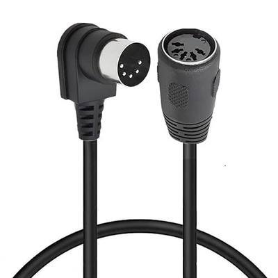 MIDI 5-Pin DIN 90 Degree Male Plug to Female Socket Audio MIDI/AT Cable | Right Angle MIDI Din Extension Cable for MIDI Keyboard Synthesizer, Organ, Electric Piano, MIDI Guitar (50 cm/1.6 FT)