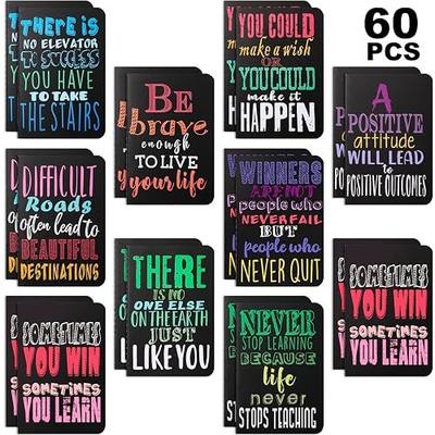 Outus Inspirational Women History Month Gifts Notepads Mini Motivational Journal Notebook Bulk Small Pocket Notepads for Office Home Church Gift Supplies, 10 Styles(Bright Style,60 Pieces)