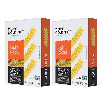 Fiber Gourmet Light Rotini Keto Pasta - 2 Pack | Low Net Carb Pasta with High Fiber, 56% Fewer Net Carbs, 110 Calories, Non-GMO Italian Made, Kosher Certified, Women-Owned