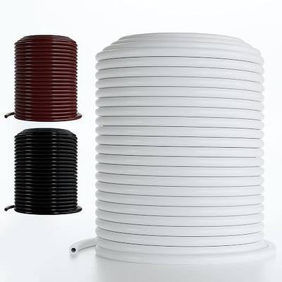 DBR Tech® 1/4 Drip Irrigation Tubing, 100 Feet, Flexible PVC Plastic Drip Irrigation Hose for Gardening, Misting, Hydroponics and DIY Landscape Garden Projects, Blank Distribution (100ft, White)