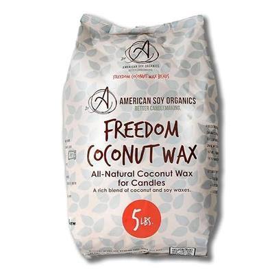 American Soy Organics Freedom Coconut Soy Wax Beads, Candle Wax, 5 lbs | DIY Candle Making Supplies Ideal for Container Candles, Tealights & Wax Melts, Paraffin-Free, Beeswax-Free, Microwavable