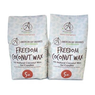 American Soy Organics Freedom Coconut Soy Wax Beads, Candle Wax, 10 lbs | DIY Candle Making Supplies Ideal for Container Candles, Tealights & Wax Melts, Paraffin-Free, Beeswax-Free, Microwavable
