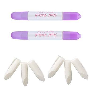 2 Pcs Nail Polish Corrector Remover, Dual Tipped Nail Art Sculpture Pen, Edge Cleaning Mistakes Cleaner for DIY Design or Salon