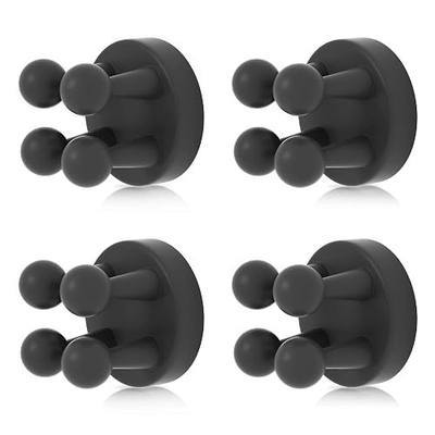 4 pcs Razor Hooks,Shower Hook,Waterproof Self Adhesive Towel Hook,Multi-Use Hook for Hanging Towels,Loofah,Bathrobe Coat,Hat,Keys,Utility Hook for Bathroom Kitchen Living Room Office,etc. (Black)
