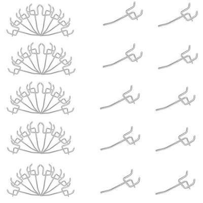 50 Pack 2 Inch Pegboard Hooks, L Shape Metal Hooks Kit for 1/4" and 1/8" Pegboard, Utility Hooks Suit for Organizing Storage Tools, Garage, Kitchen, Office, Tools