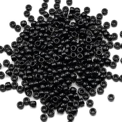 Gxueshan 1000 Pcs Acrylic Black Pony Beads 6x9mm Large Hole Pen Hair Kandi Beads Bulk for Friendship Bracelet Necklace Jewelry Making Earring Braiding Kit | Acrylic,6x9mm,for Necklace Jewelry Making Earring Hair Braiding,for Friendship,crystal beads,for crafts,for keychains