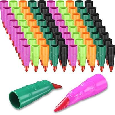 Sosation 100 Pieces Witch Party Favor Fingers for Reading Kids Martian Witch Fingers False Claws Nails Fake Zombie Cosplay Finger Tips Costume Accessory(Random Color)