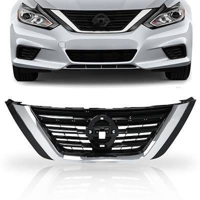 PartsFlow Front Bumper Air Intake Grille Chrome Shell Black Insert Upper Grill Assembly Compatible With 2016 2017 2018 Nissan Altima NI1200283