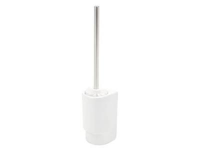 Ceramic Toilet Brush and Holder Set, Freestanding or Wall Mount, Solid Sturdy Ceramic Base with Stainless Steel Toilet Bowl Brush