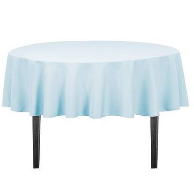 LinenTablecloth 70-Inch Round Polyester Tablecloth Baby Blue