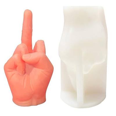 3D Hand Shaped Silicone Mold, 3.7in Gesture Candle Mold,Middle Finger Shaped Resin Casting Mould for Candle Making and Baking Making Soap Wax Cake Mousse Ice Cream