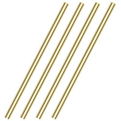 4 Pieces 12 inches 1/4 inch Brass Rods, Sutemribor Brass Solid Round Rod Lathe Bar Stock, 1/4 inch in Diameter, 12 inches in Length