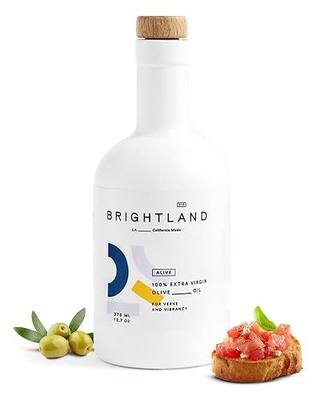 Brightland Alive Extra Virgin Olive Oil, Cold-Pressed, 12.7 Fl Oz | High Polyphenol oil for salads, hummus & baked goods, Arbosana, Arbequina & Koroneiki olives