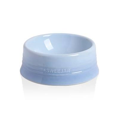 Sweejar Gradient Dog Bowl, Ceramic Dog Food Dish for Medium Dogs and Cat, Porcelain Pet Bowl for Food and Water 18 oz (Gradient Light Blue)