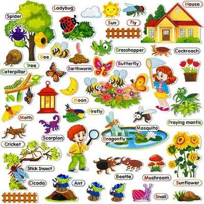 Felt Flannel Board Story Pieces for Toddlers Preschool,Kids Interactive Storytelling Teaching Play Kits for Flannel Board,with Words Felt Pieces(Insect Butterfly)