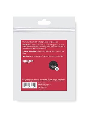 Amazon Basics Dead Skin Remover Smoothing Stone, Foot Exfoliator for Calluses and Cracked Heels, Grey, 3-Pack
