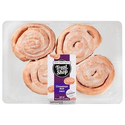 Our Specialty Treat Shop Cinnamon Roll Donuts, Yeast Cinnamon Rolls, 4 Count