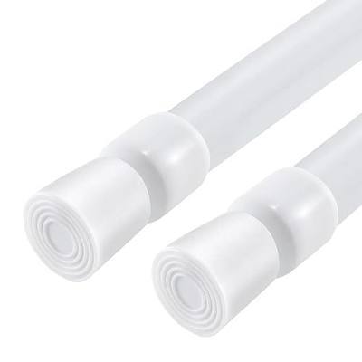 2 Pack Spring Tension Curtain Rods White Ajustable 53-98inchs, 0.86inch Diameter, Extension Spring Tension Rods Suitable for Use in Bathroom Window Screen Curtain Wardrobe (WHITE)