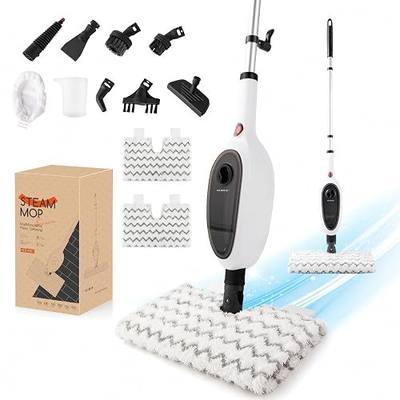 REECOO Steam Mops for Floor Cleaning, Unique Double-Sided Flip Design, 15 Seconds Fast Heating,10-in-1 Steam Cleaner for Kitchen, Living Room Wood Floor Tile Cleaning