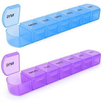 Large Weekly Pill Organizer 2 Pack,Daily Vitamin Case Box 7 Day with XL Compartment,Travel Friendly Medicine Organizer for Cod Liver Oil Supplements