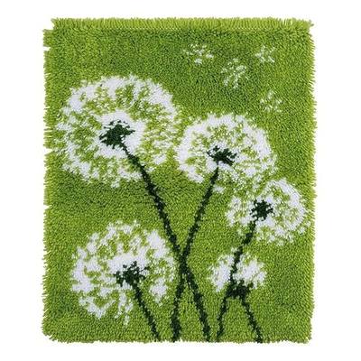DOYLKE Latch Hook Kits for Adults,Color Printed Canvas Wildflower Pattern Embroidery Tapestry Handmade Rug Home Decoration,14.9X20.5