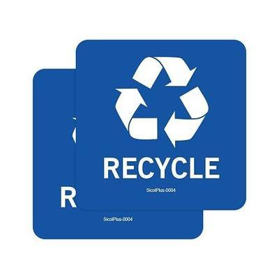 Recycle Stickers Recycle Bin Decals and Trash can Stickers UV Protected Indoor and Outdoor Self Adhesive Vinyl Stickers (4x4 Inch 02 Pcs Square)