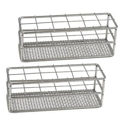Utile 12-Hole Stainless Steel Test Tube Holder Rack 2pcs, Suitable for Test Tube Diameter Below 25 mm,4050.4628.2.
