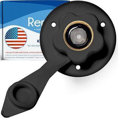 Renator RV Water Inlet Connection. RV City Water Inlet With Check Valve. Inlet Hose Connector. Hose Flange Hookup For RV Camper (Black)
