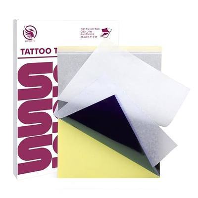 LIUMATE Tattoo Transfer Paper, 100 Sheets Tattoo Stencil Paper A4 Size, Stencil Paper for Tattooing 4 Layers, Thermal Stencil Paper DIY Tattοο Tracing Paper for Tattoo Transfer Kit Tattoo Supplies