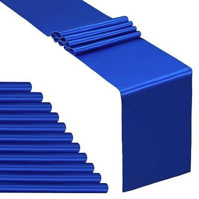SiinvdaBZX 12 Pcs Royal Blue Satin Table Runner 12 x 108 inches Long | Bright Smooth Satin Wedding Table Runner Decorations for Birthday Parties, Buffet, Banquets, Graduations, Engagements