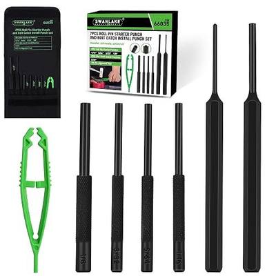 7-Piece Premium Roll Pin Starter Punch and Install Punch Set - 1/16, 5/64, 3/32, 1/8-inch