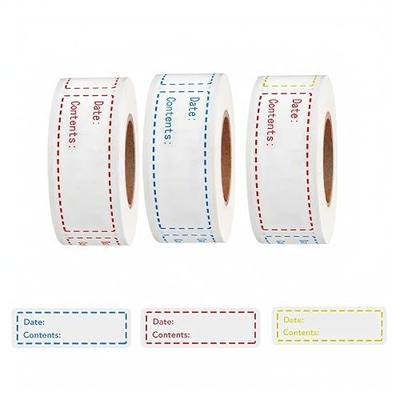 Freezer Labels 375pcs - 3"x1" Self-Adhesive Removable Food Labels | Write-On Waterproof & Oil-Proof Tape for Containers, Meal Prep & Pantry Organization (3 Rolls, 3 Colors) | BPA-free waterproof stickers leave zero residue. Safe for freezer, microwave & oven (-40°F to 450°F). Ideal for meal prep