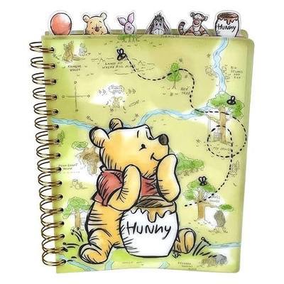 Disney Winnie The Pooh Tab Journal Spiral Bound Notebook with Cute Dividers | 8x7 Notebook, School Supplies, 144 Lined Pages, Vinyl Cover, Journal, Planner & Writing Notebook for Kids and Adults