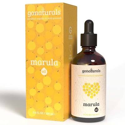 GONATURALS Organic Marula Oil for Face & Hair - Cold Pressed Marula Oil for Hair: An Ideal Moisturizer & Conditioner - Murala Oil An Organic Face Oil for Women - Aceite de Marula 3.4 Fl Oz