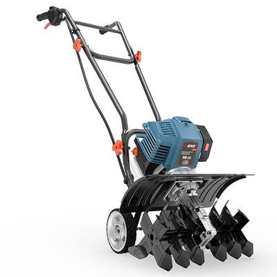 SENIX 4QL 4-Cycle Gas Powered Tiller Cultivator, 46cc Full Crank Engine, 15-Inch Tilling Width, 8-Inch Tilling Depth, Easy Start, Foldable Handles for Compact Storage (TL4QL-L1)
