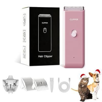 2-in-1 Professional Dog Grooming Kit - Low Noise, Waterproof, USB Rechargeable, and Safe Ceramic Blade - Gift for Dogs and Cats (Pink)