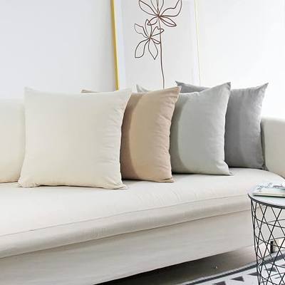 JOJUSIS Decorative Throw Pillow Covers Luxury Style Cushion Case Super Soft Pillowcases for Couch Bedroom Set of 4 24 x 24 Inch Neutral Color Grey Beige Khaki