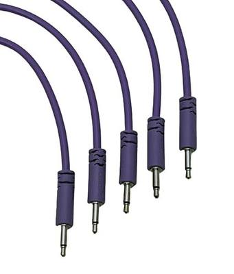 Luigi Modular Supply Spaghetti Eurorack Patch Cables - Package of 5 Purple Cables (45cm)
