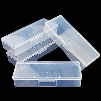 Lokyango Clear Manicure Tool Box, Personal Nail Box Storage Case for Organizing, Plastic Nail Tool Box for Manicure Pedicure Kit (4pcs)