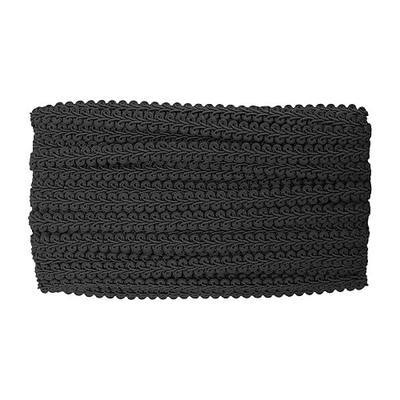Mandala Crafts Black Gimp Braid Trim Roll - 3/8 in 30 YDS Flat Fabric French Braided Trim Ribbon - Black Trim by The Yard for Sewing Upholstery Curtain