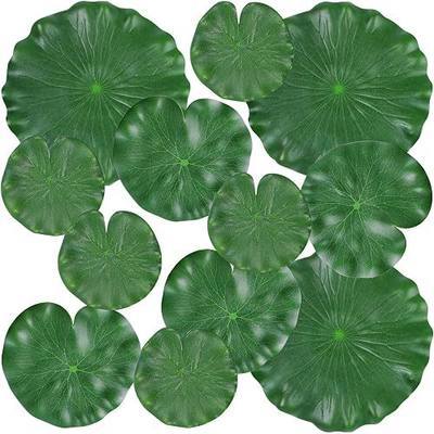 12Pcs Lily Pads for Ponds, Artificial Floating Foam Lotus Leaves | Lily Pads Foliage Pond Decor for Koi Fish Pool Patio Aquarium