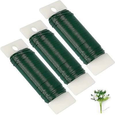 Green Floral Wire 22 Gauge,Green Wire for Crafts Christmas Wreaths Tree | 3 Pack 117 Yards Flexible Paddle Wire Crafts Wire for Garden Florist Garland and Floral Flower Arrangements