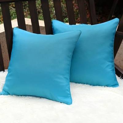 BONZER Indoor/Outdoor Waterproof Pillow Covers Decorative Square Throw Pillowcase Cushion Cases for Patio Couch Chair, 22x22 Inch, Teal, Set of 2
