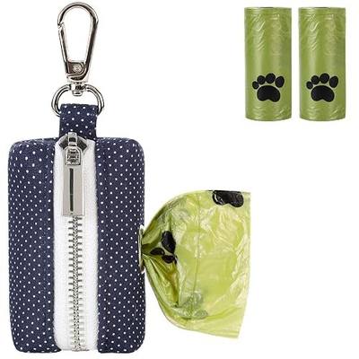Lionet Paws Cute Dog Poop Bag Holder with Dog Poop Bag for Leash, Cotton Dog Bag Dispenser, Matching Dog Collar