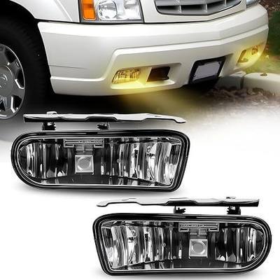 Fog Lights Assembly Compatible with 2002 2003 2004 2005 2006 Cadillac Escalade/Escalade EXT/Escalade ESV with 880 12V 27W Halogen Bulbs Driving Fog Lamps (Clear Lens)