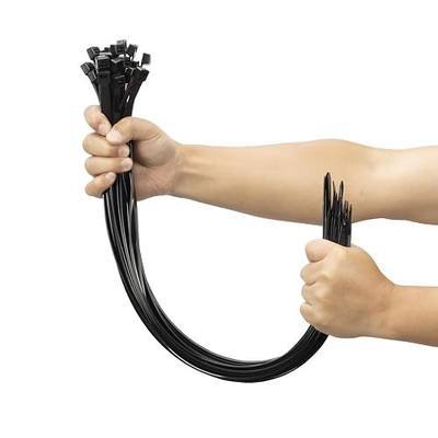 XINGO 24 inch Black Long Zip Ties Heavy Duty 100 PCS, 200LBS Ultra Strong Plastic Wire Ties, Large Cable Ties Extra Long Tie Wraps, Indoor and Outdoor UV Resistant