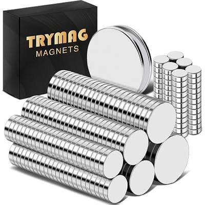TRYMAG Small Strong Magnets, 6 Sizes Rare Earth Magnet, 255Pcs | Mini Neodymium Round Refrigerator Magnets for 3D Printing, Craft , Whiteboard, Home, Kitchen, Office, School